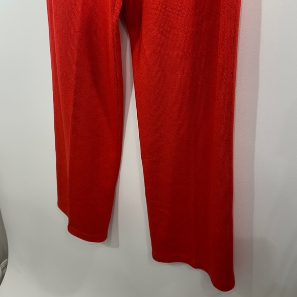 St.John collection Santana Knit Red Orange pull on wide leg pants size 12. - Picture 3 of 7